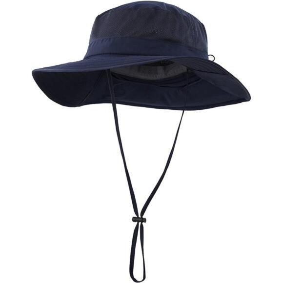 UPF 50 sun hat with neck flap wide brim fishing hiking camping hat unisex - Picture 2 of 7